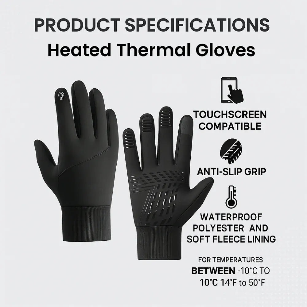 Touchscreen Winter Thermal Gloves with Grip Design for Outdoor Use