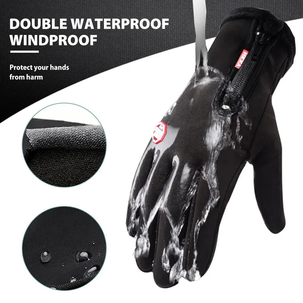 Touchscreen Winter Thermal Gloves with Grip Design for Outdoor Use