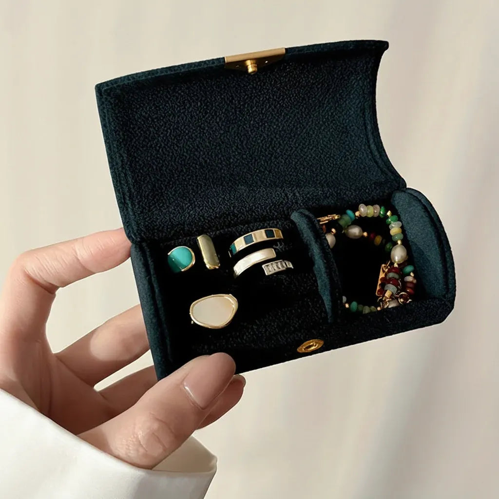 Travel Jewelry Organizer Case with Snap Closure - Mother's Day Gift