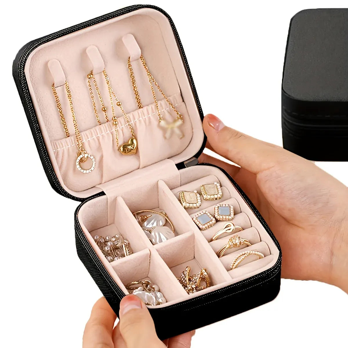 Travel Jewelry Organizer Case with Zipper Closure - Mother's Day Gift