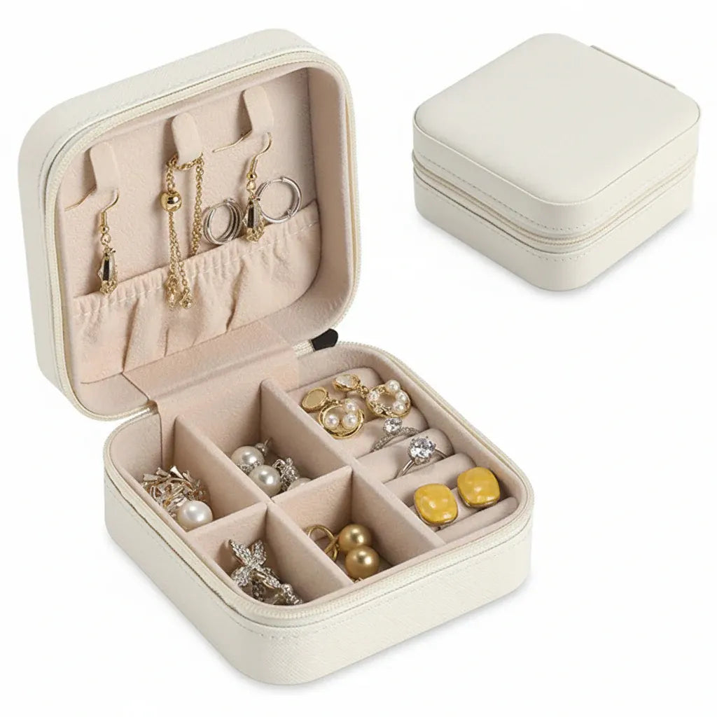 Travel Jewelry Organizer Case with Zipper Closure - Mother's Day Gift