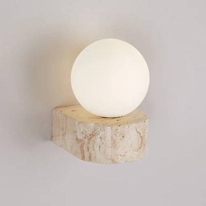 Travertine Stone Wall Sconce | Modern Japanese-Inspired LED Lighting Fixture