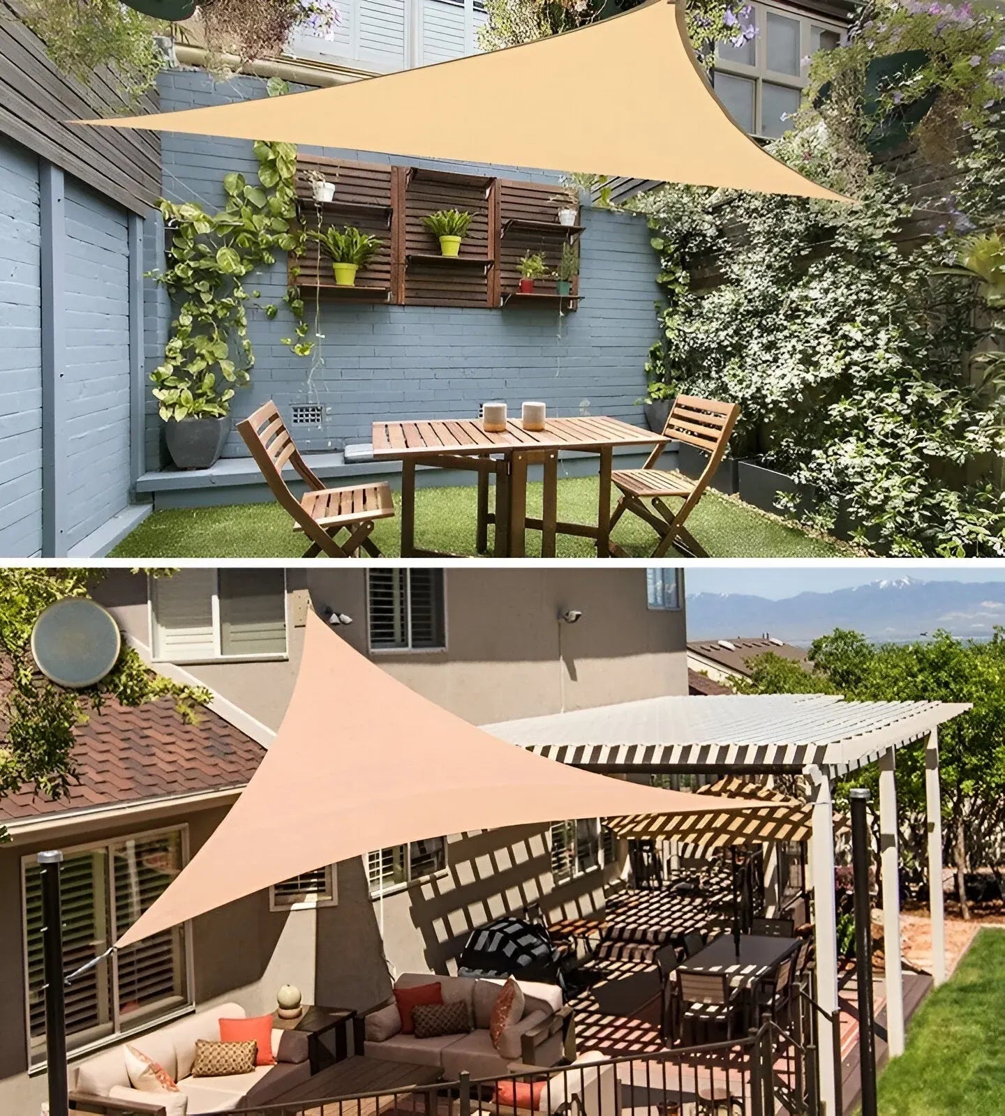 Triangle Waterproof Shade Sail with UV Protection Design