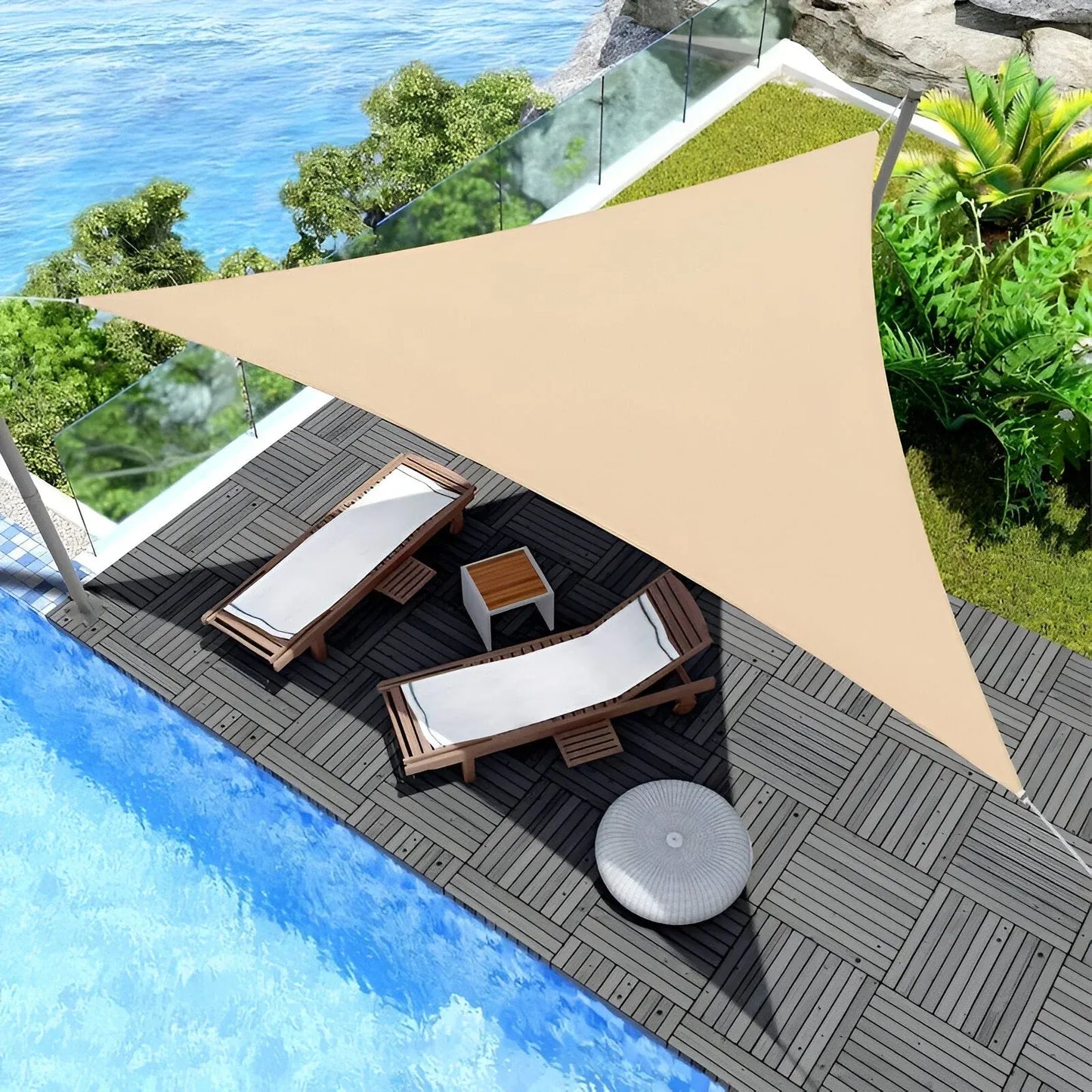 Triangle Waterproof Shade Sail with UV Protection Design