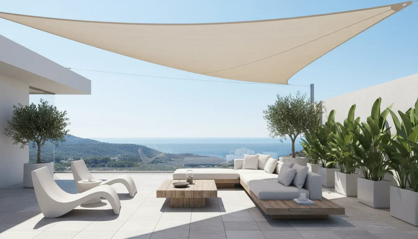 Triangle Waterproof Shade Sail with UV Protection Design