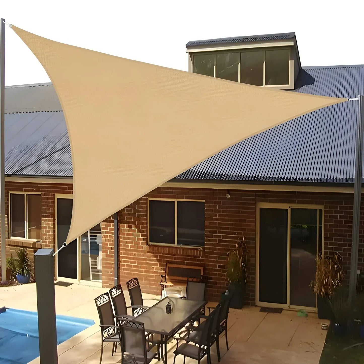 Triangle Waterproof Shade Sail with UV Protection Design