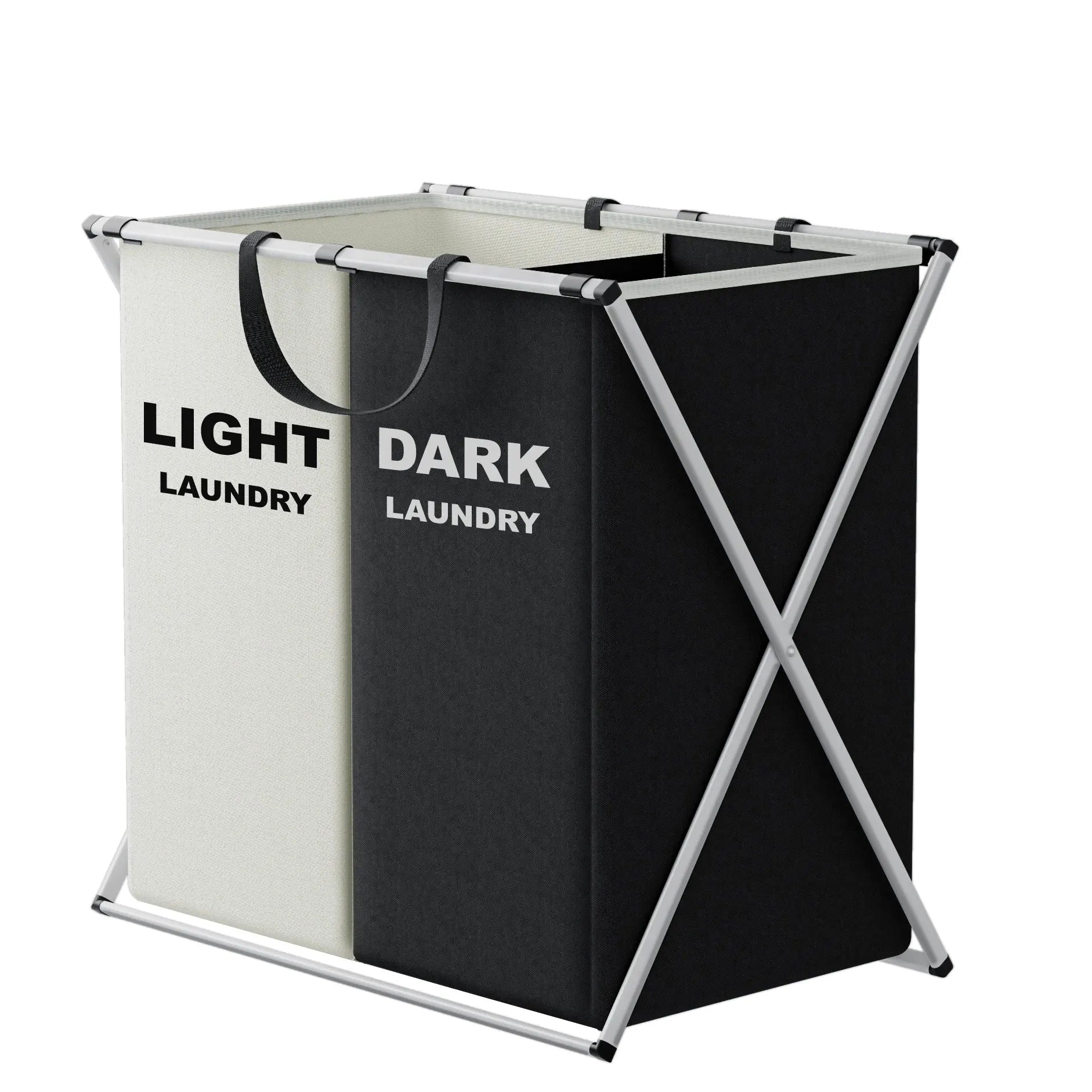 TriSort Foldable Laundry Hamper with Multiple Compartments for Sorting Clothes