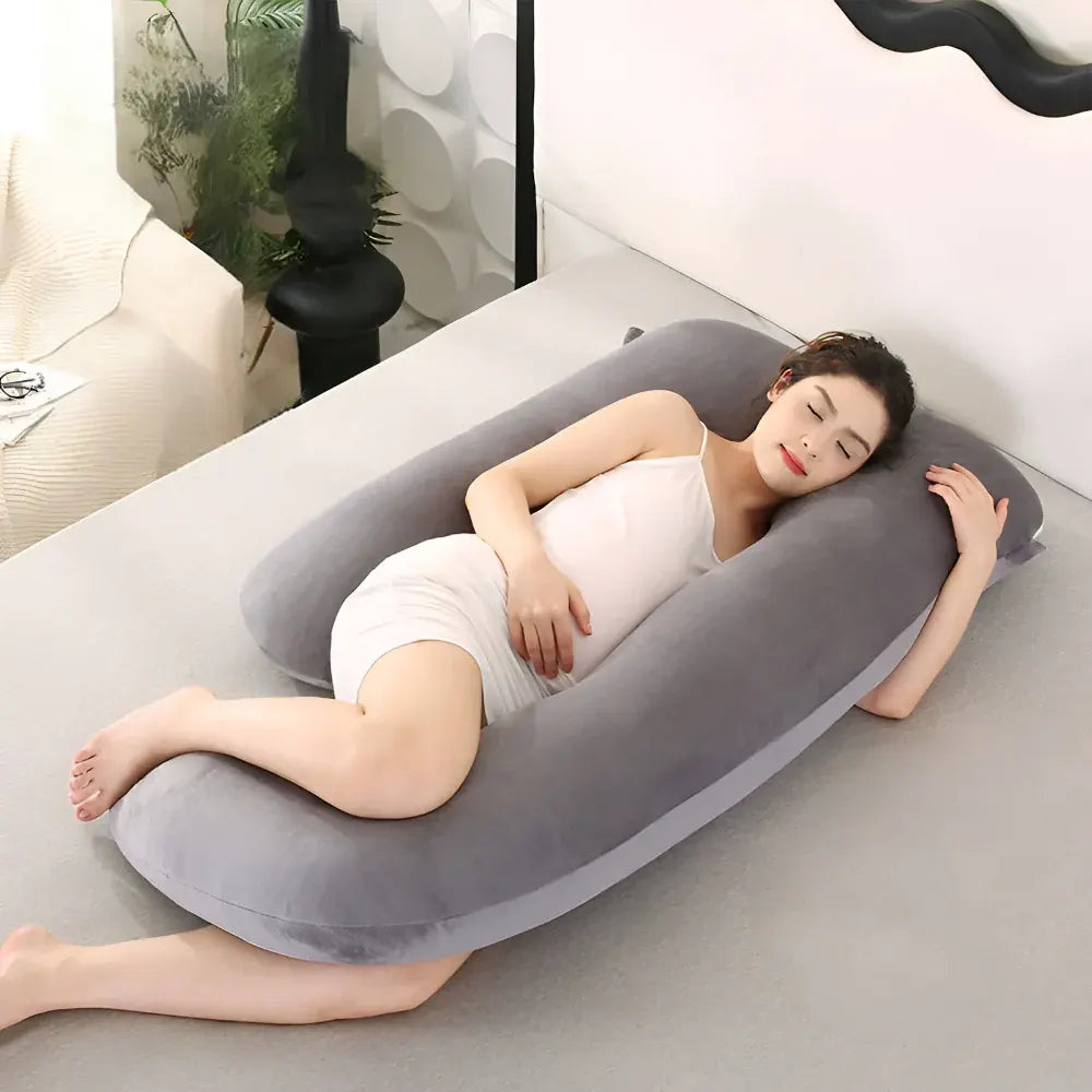 U-Shaped Full Body Support Pillow for Pregnancy Sleep Comfort