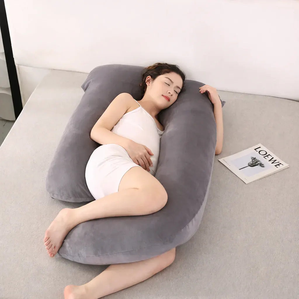 U-Shaped Full Body Support Pillow for Pregnancy Sleep Comfort