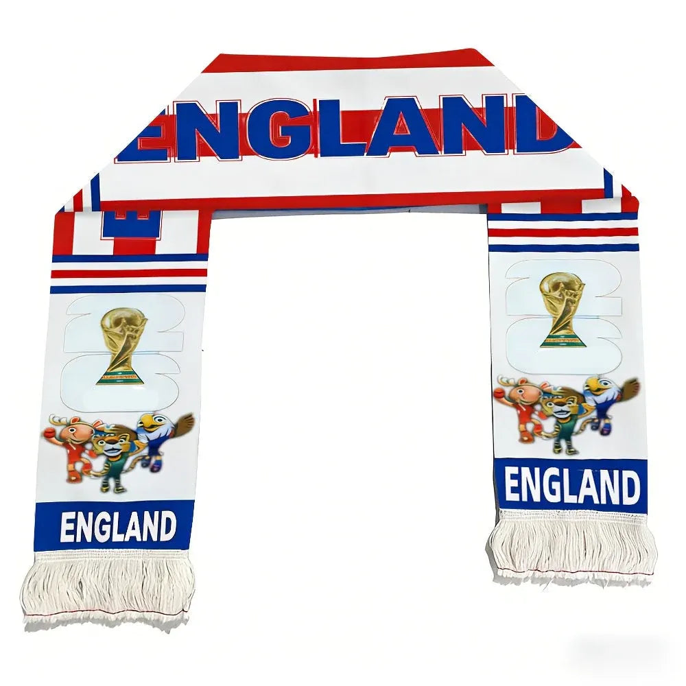 UK Flag Supporter Scarf for World Cup Matches and Sporting Events
