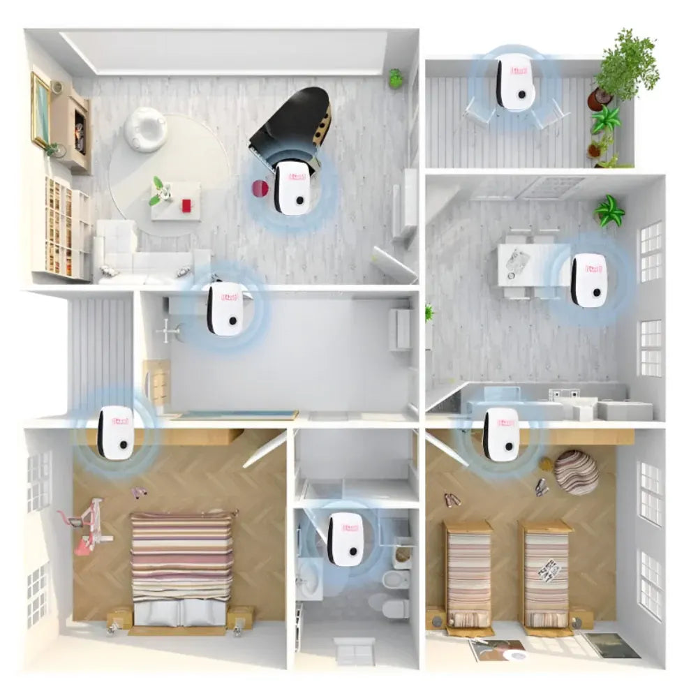 Ultrasonic Indoor Pest Repellent Plug-In Insect Control Device