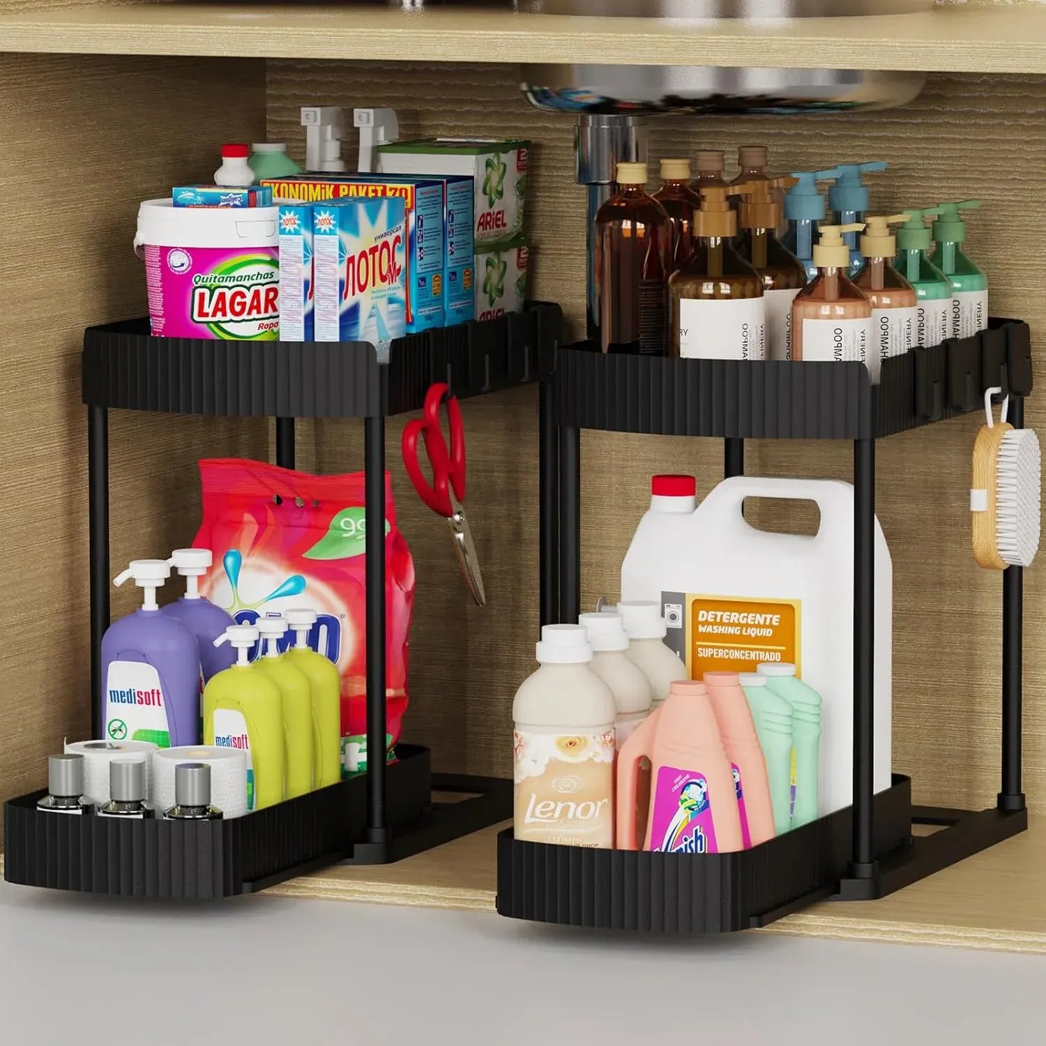 Under Sink Organizer 2-Pack Multi-Purpose Storage Drawer Set