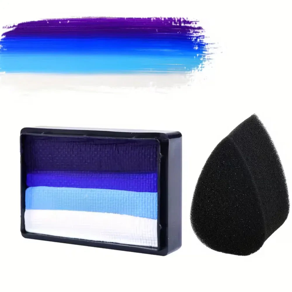 UV Glow Soccer Ball Neon Split Cake Face & Body Paint Set for Parties