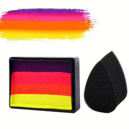 UV Glow Soccer Ball Neon Split Cake Face & Body Paint Set for Parties