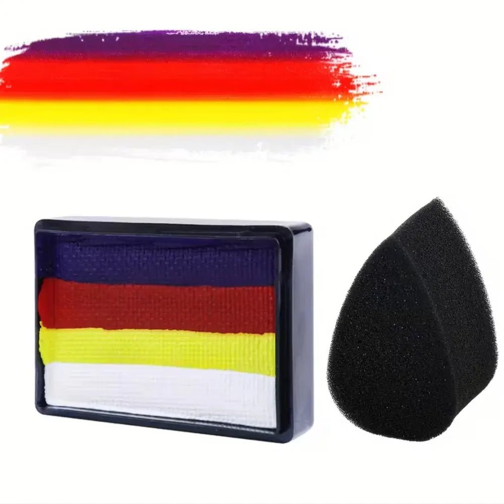 UV Glow Soccer Ball Neon Split Cake Face & Body Paint Set for Parties