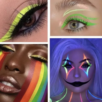 UV Glow Soccer Ball Neon Split Cake Face & Body Paint Set for Parties