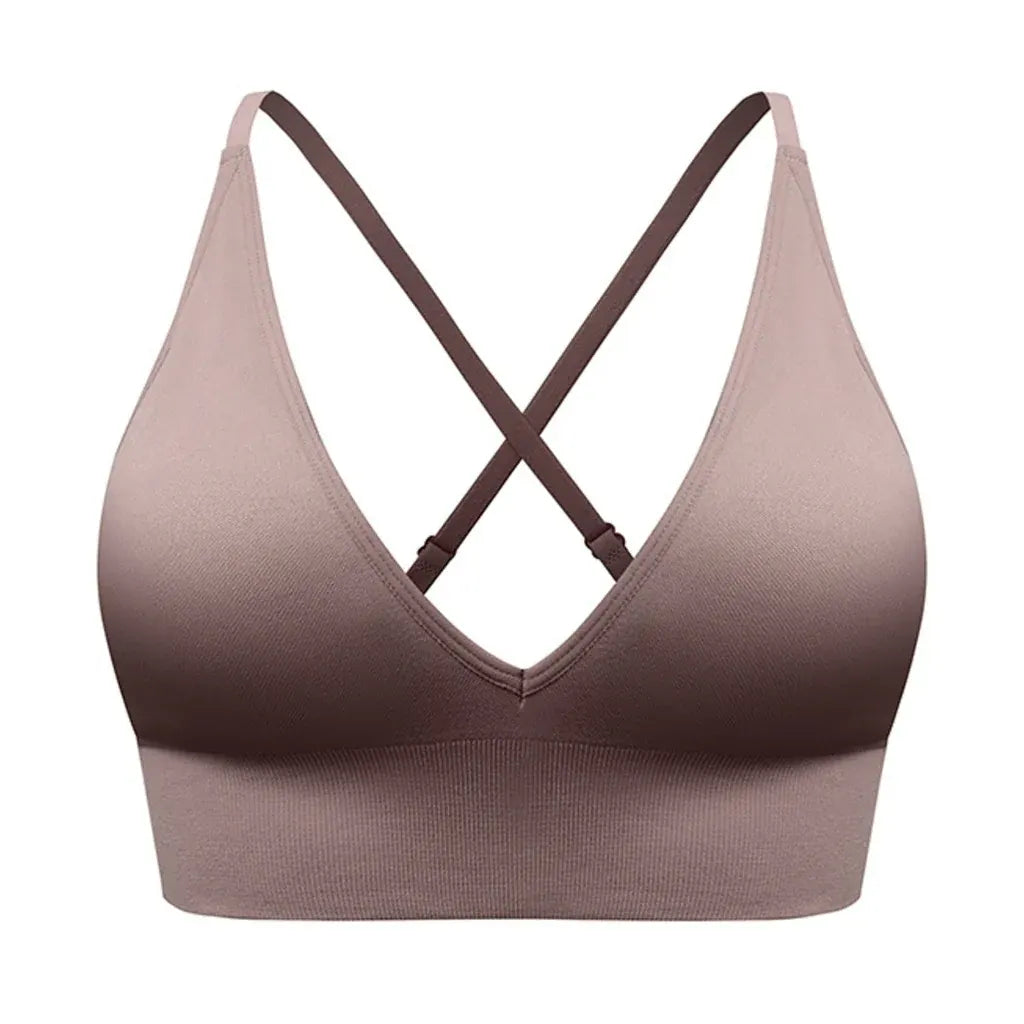 V-Neck Padded Sports Bra for Women - Pickleball Workout Top