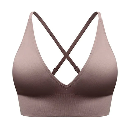 V-Neck Padded Sports Bra for Women - Pickleball Workout Top