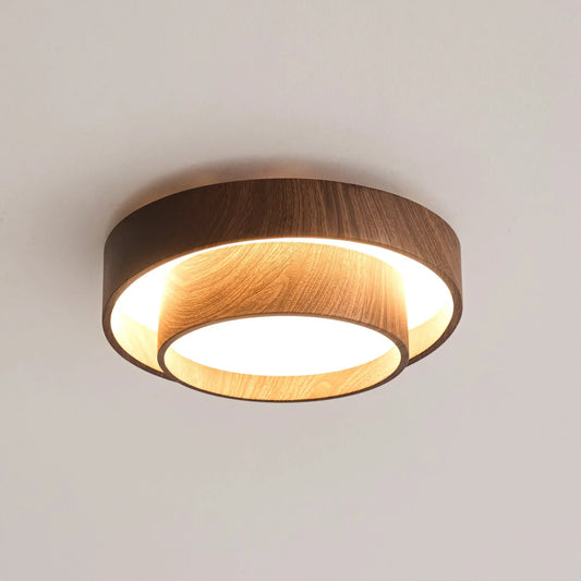 Vaako Walnut Finish LED Ceiling Lamp