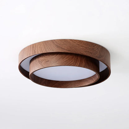 Vaako Walnut Finish LED Ceiling Lamp