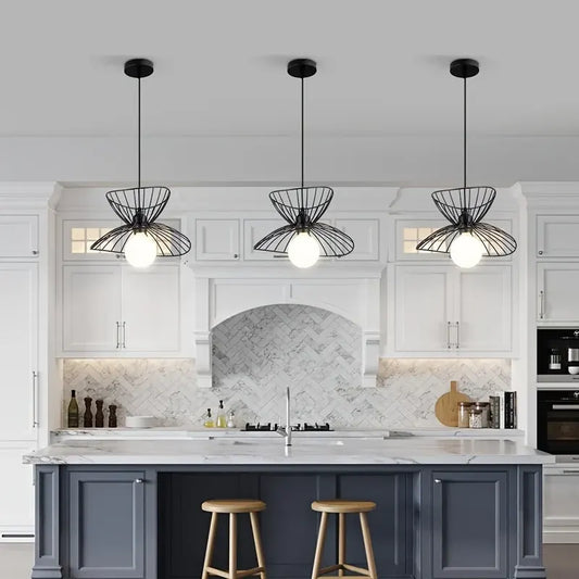 Vintage Black Industrial Pendant Light with Adjustable Height