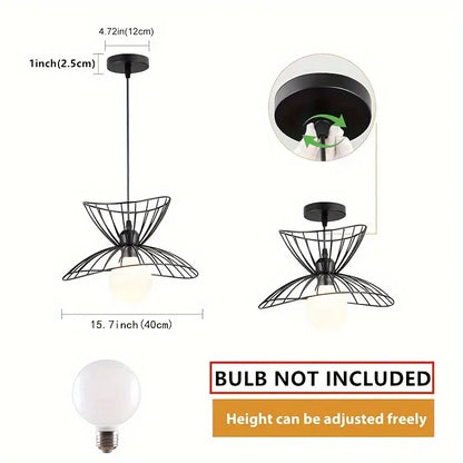 Vintage Black Industrial Pendant Light with Adjustable Height
