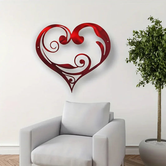 Vintage Floral Heart Metal Wall Art Home Decor