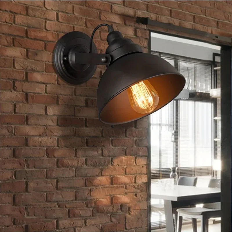 Vintage Industrial Metal Wall Sconce - Retro Style Lamp