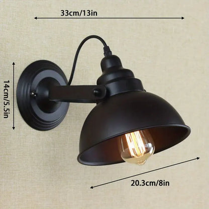 Vintage Industrial Metal Wall Sconce - Retro Style Lamp