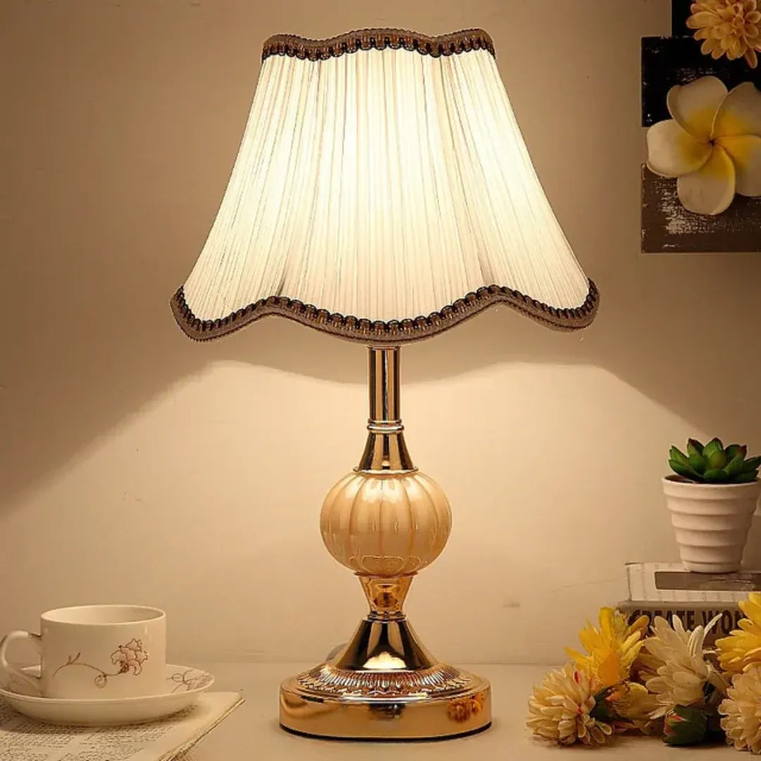 Vintage Scandinavian Table Lamp with Elegant Floral Pattern Design