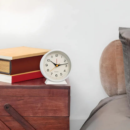 Vintage Silent Quartz Desk Clock with Alarm