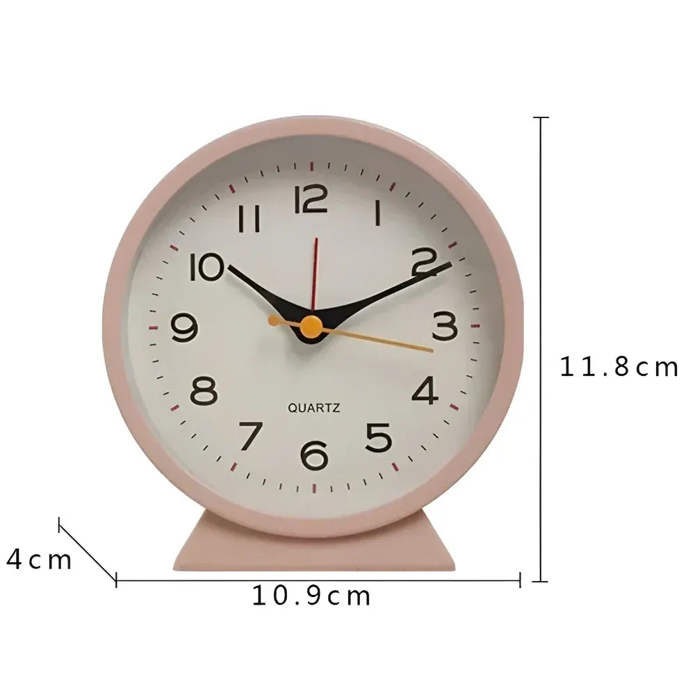 Vintage Silent Quartz Desk Clock with Alarm