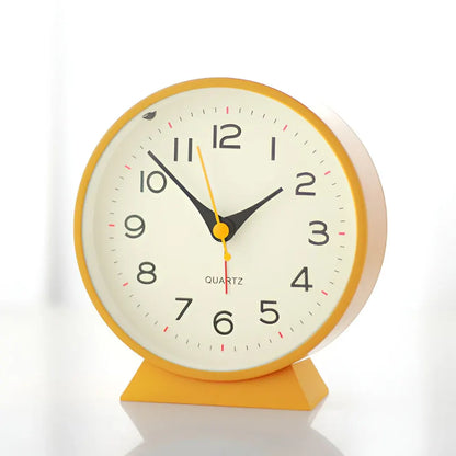 Vintage Silent Quartz Desk Clock with Alarm