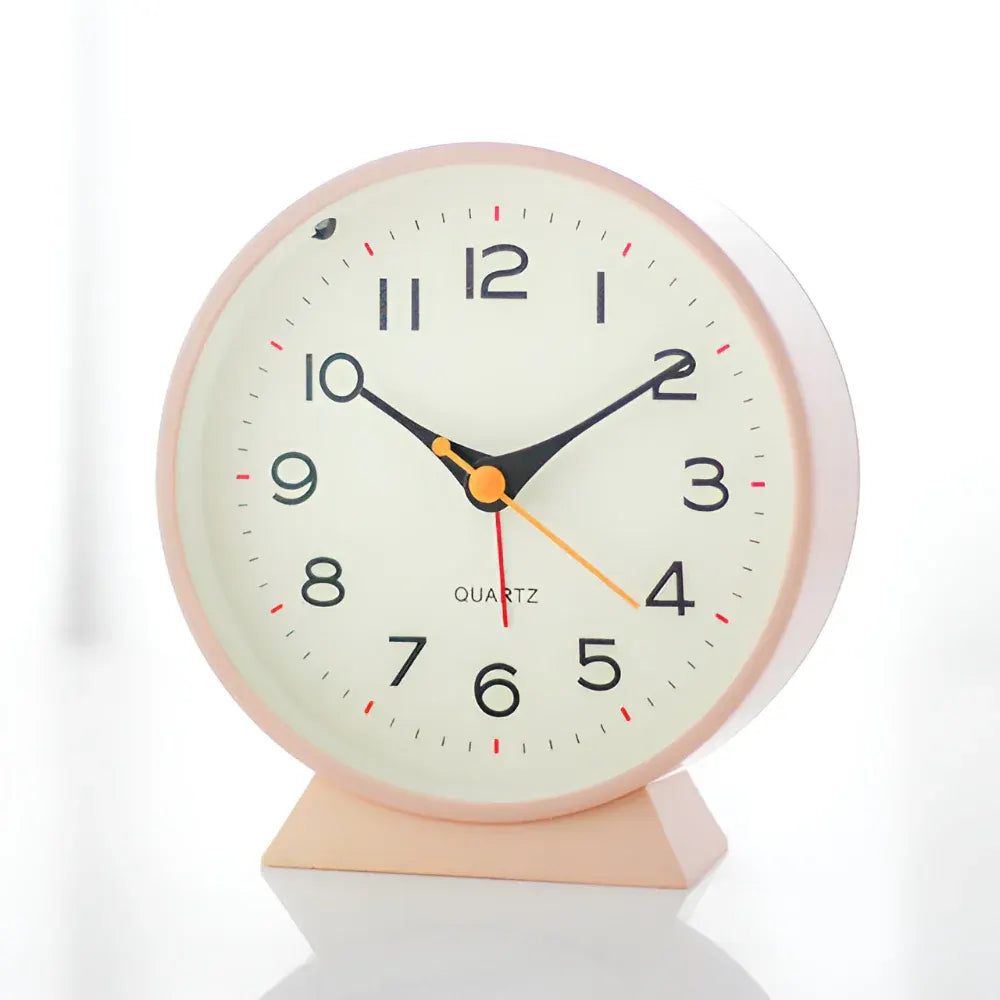 Vintage Silent Quartz Desk Clock with Alarm