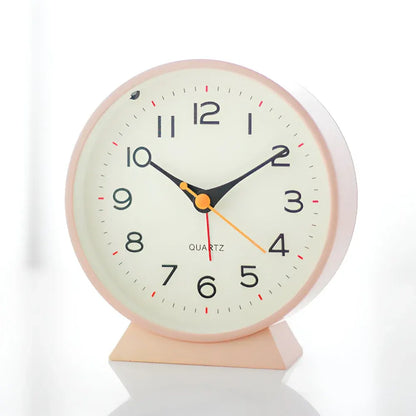 Vintage Silent Quartz Desk Clock with Alarm