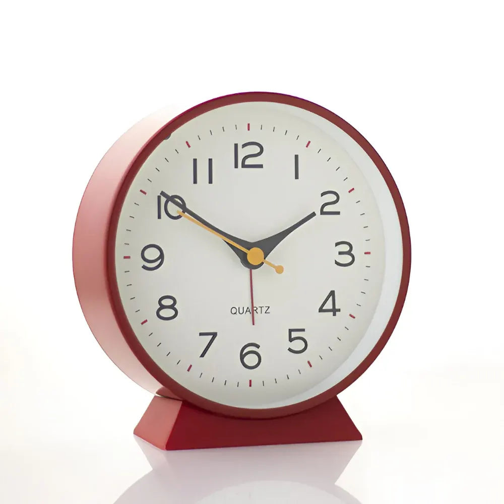 Vintage Silent Quartz Desk Clock with Alarm