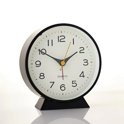 Vintage Silent Quartz Desk Clock with Alarm