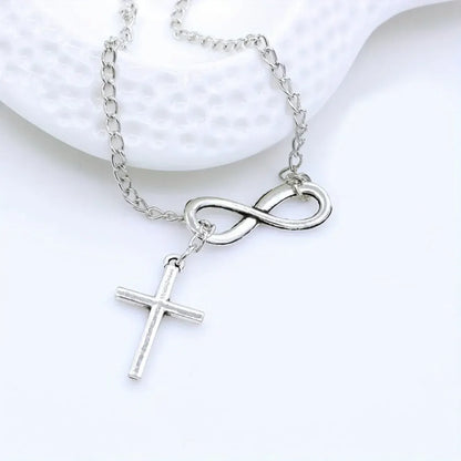Vintage Silver Cross Pendant Necklace - Mother's Day Gift