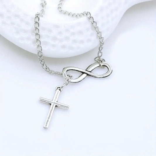 Vintage Silver Cross Pendant Necklace - Mother's Day Gift