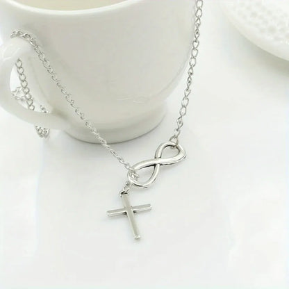 Vintage Silver Cross Pendant Necklace - Mother's Day Gift