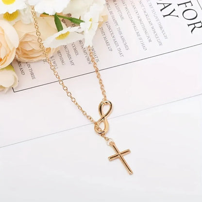 Vintage Silver Cross Pendant Necklace - Mother's Day Gift