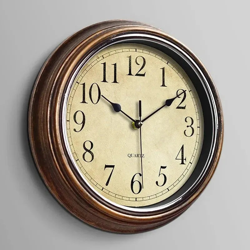 Vintage Wood Wall Clock with Timeless Rustic Charm