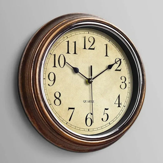 Vintage Wood Wall Clock with Timeless Rustic Charm