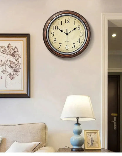 Vintage Wood Wall Clock with Timeless Rustic Charm