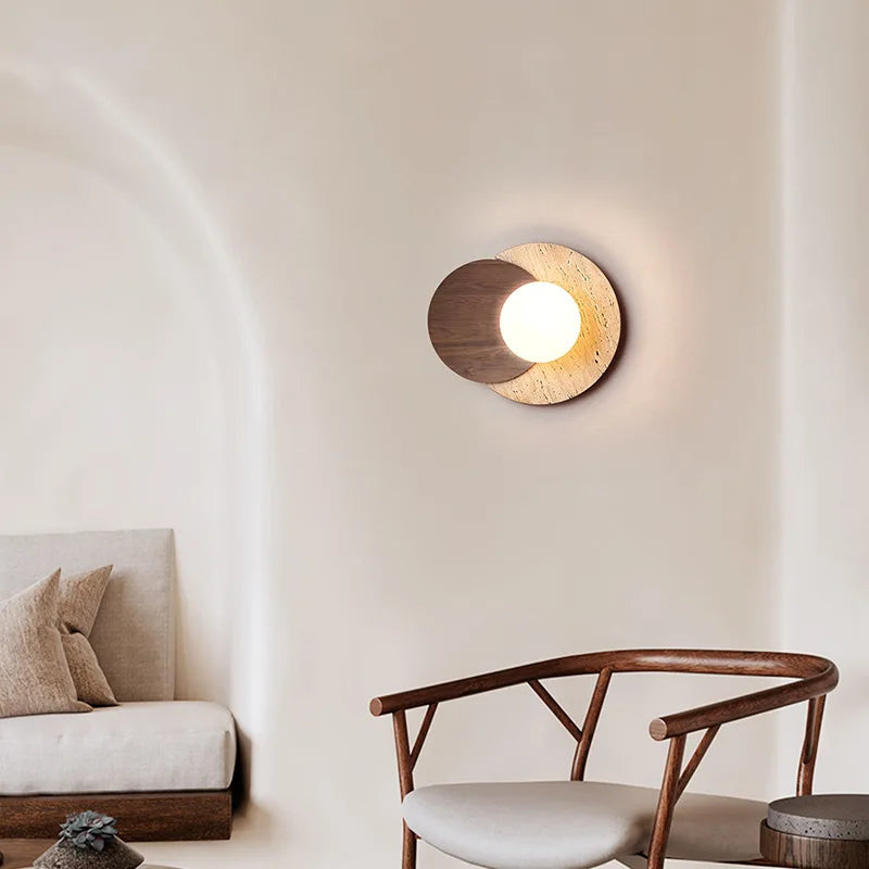 Wabi-Sabi Stone-Textured Wall Sconce | Modern Natural Design