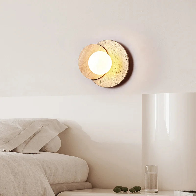 Wabi-Sabi Stone-Textured Wall Sconce | Modern Natural Design