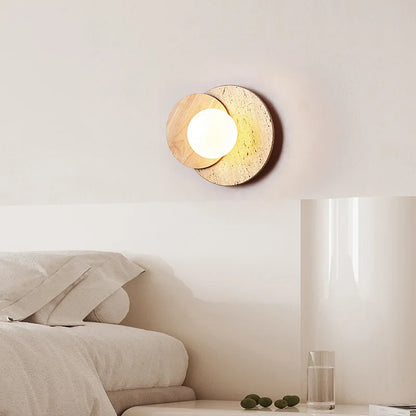 Wabi-Sabi Stone-Textured Wall Sconce | Modern Natural Design