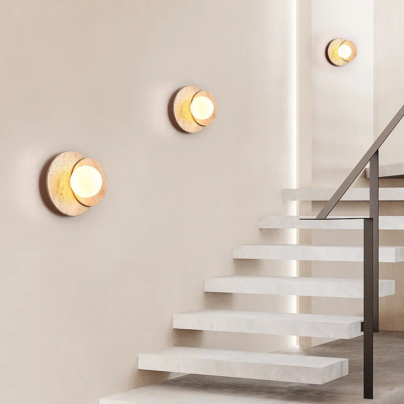 Wabi-Sabi Stone-Textured Wall Sconce | Modern Natural Design