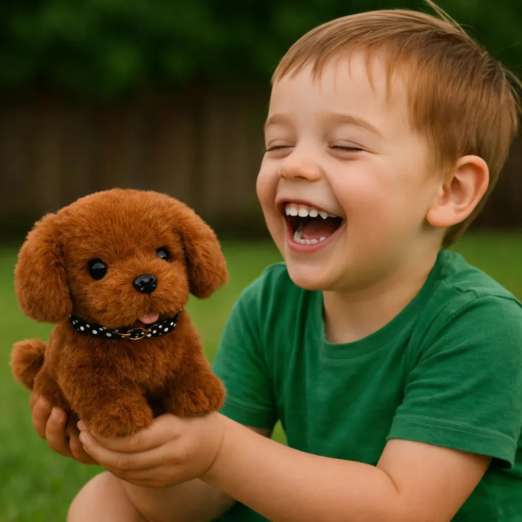 Walking Robotic Puppy Plush Toy with Barking Sound and Wagging Tail