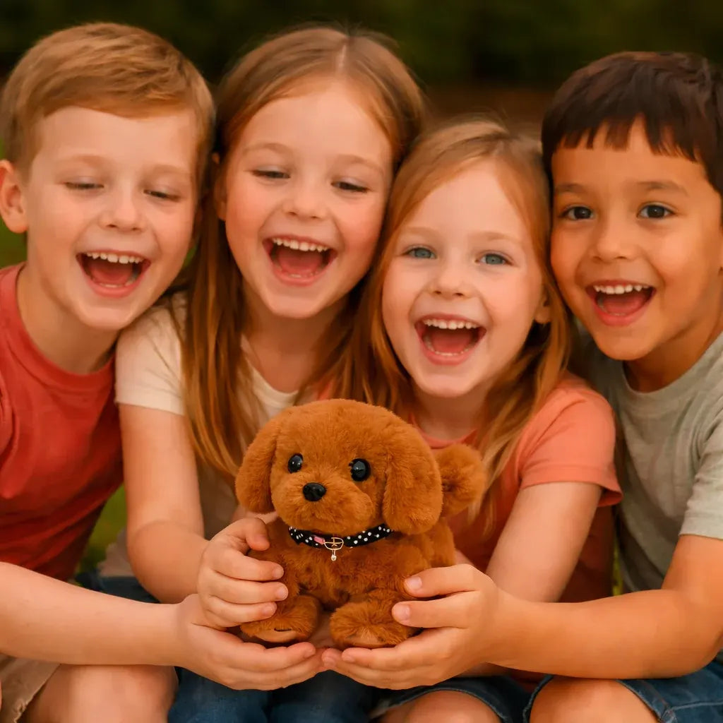 Walking Robotic Puppy Plush Toy with Barking Sound and Wagging Tail